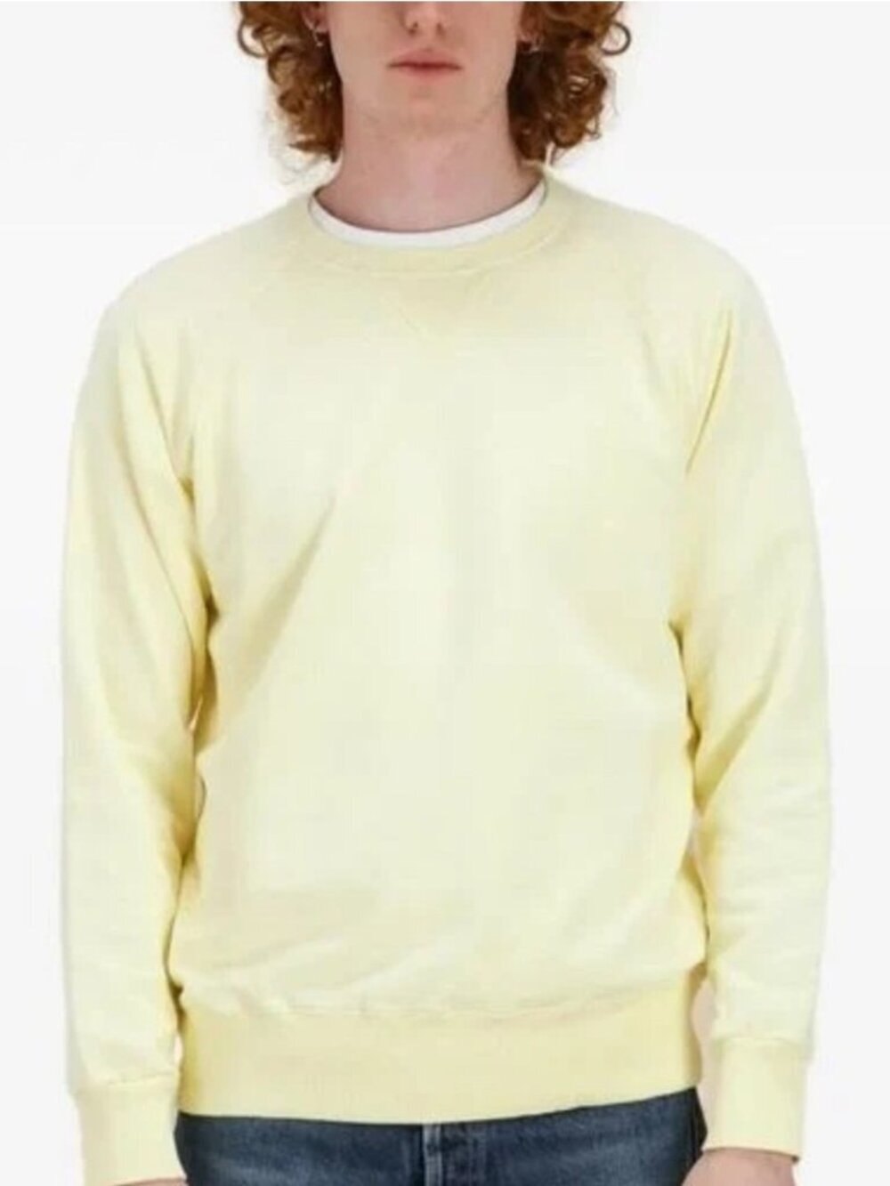 Patrick Assaraf Crewneck Sweater Men’s Size Medium Yellow Pima Cotton